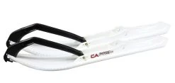 Pair Of White C&A Pro BX 7-1/4" Snowmobile Skis W/Black C&A Loops
