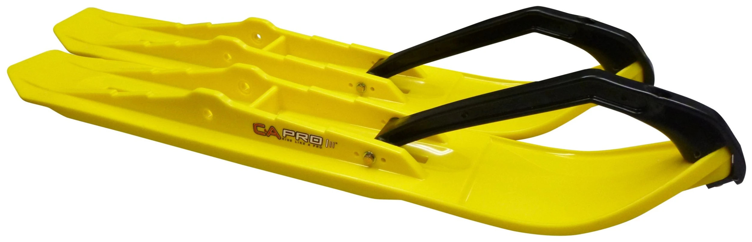 Pair Of Yellow C&A Pro XCS 6-3/4" Snowmobile Skis W/Black C&A Loops