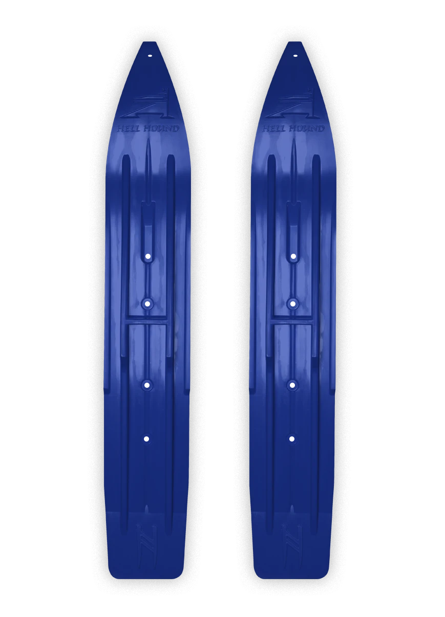 Pair Of Blue Slydog Hell Hound 7-1/4" Snowmobile Skis