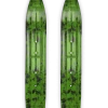 Pair Of Black/Green Multi Color Swirl Slydog Hell Hound 7-1/4" Snowmobile Skis