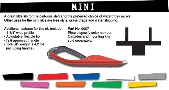 Pair Of Blue C&A Pro MINI Snowmobile Skis W/Black C&A Pro Loops - Image 3