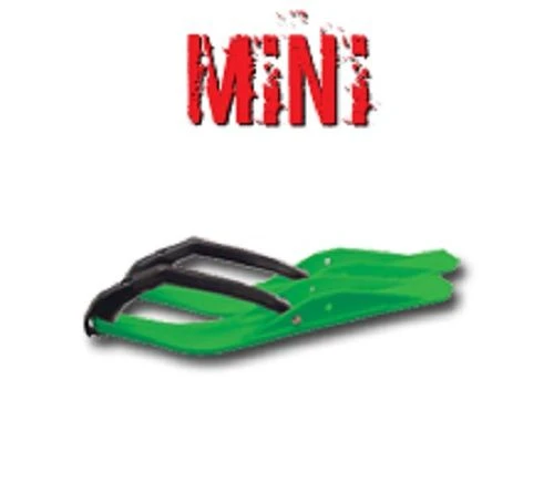 Pair Of Green C&A Pro MINI Snowmobile Skis W/Black C&A Pro Loops - Image 2