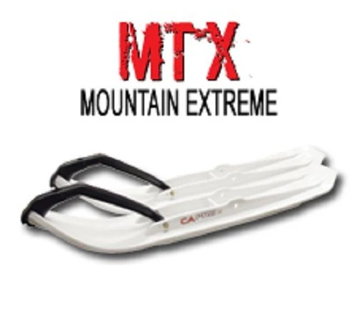 Pair Of Green C&A Pro MTX 8" Snowmobile Mountain/Trail Skis W/Black C&A Loops - Image 2