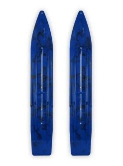 Pair Of Black/Blue Multi Color Swirl Slydog Powder Hound 7" Snowmobile Skis