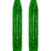 Pair Of Black/Green Multi Color Swirl Slydog Powder Hound 7" Snowmobile Skis