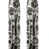 Pair Of Black/White Multi Color Swirl Slydog Powder Hound 7" Snowmobile Skis