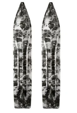 Pair Of Black/White Multi Color Swirl Slydog Powder Hound 7" Snowmobile Skis