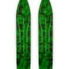 Pair Of Black/Green Multi Color Swirl Slydog Powder Hound 8" Snowmobile Skis