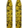 Pair Of Black/Yellow Multi Color Swirl Slydog Powder Hound 8" Snowmobile Skis