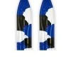 Pair Of Blue/White/Black Urban Camo Slydog Powder Hound 8" Snowmobile Skis