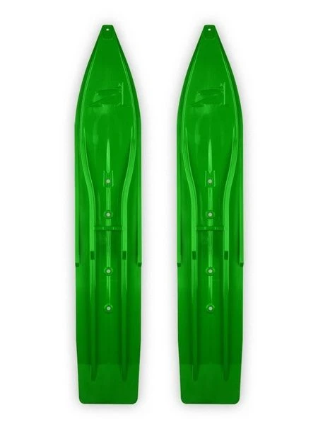 Pair Of Green Slydog Powder Hound 8" Snowmobile Skis