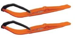 Pair Of Orange C&A Pro RAZOR 6" Snowmobile Skis W/Black C&A Loops