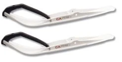 Pair Of White C&A Pro RAZOR 6" Snowmobile Skis W/Black C&A Loops