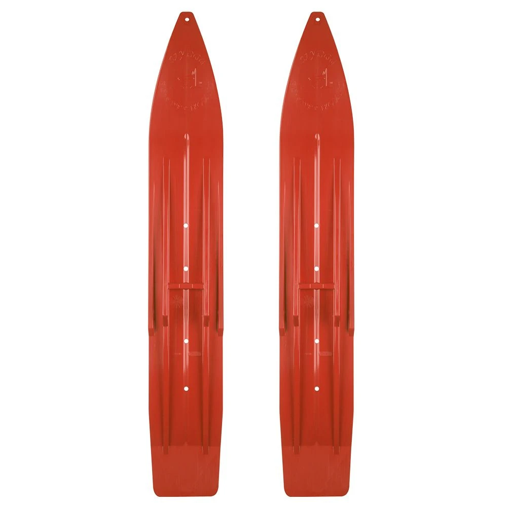 Pair Of Lava Red Slydog Powder Hound 7" Snowmobile Skis