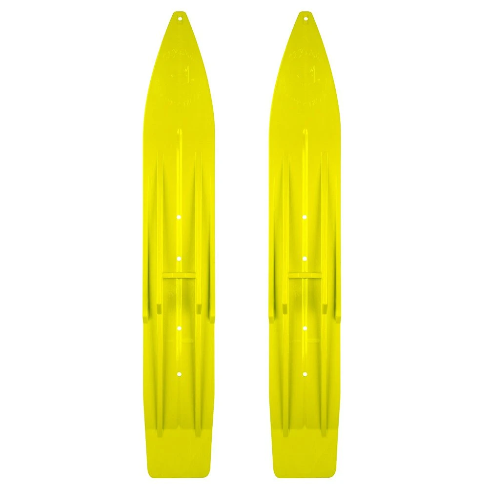 Pair Of Sunburst Yellow Slydog Powder Hound 7" Snowmobile Skis