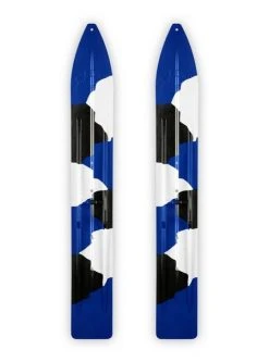 Pair Of Blue/White/Black Urban Camo Slydog Trail 6" Snowmobile Skis
