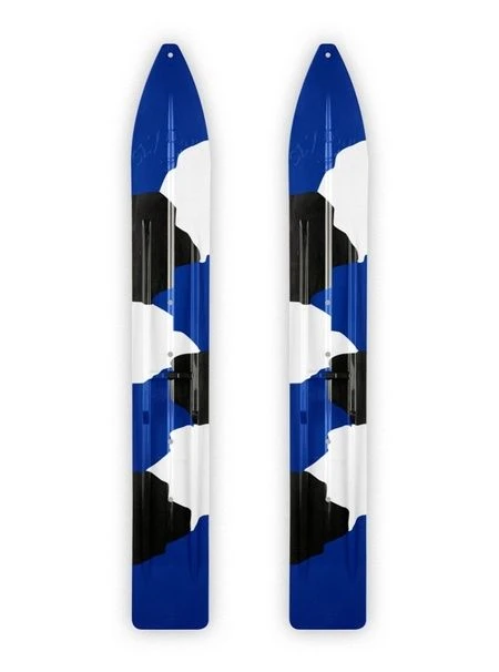 Pair Of Blue/White/Black Urban Camo Slydog Trail 6" Snowmobile Skis