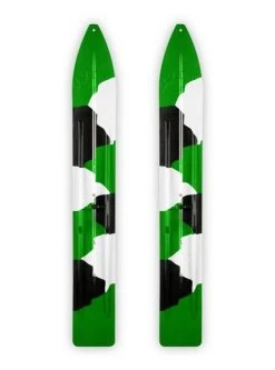 Pair Of Green/White/Black Urban Camo Slydog Trail 6" Snowmobile Skis