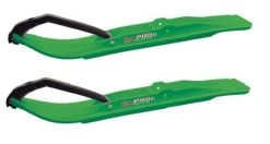 Pair Of Green C&A Pro XT 7-1/4" Snowmobile Skis W/Black C&A Loops
